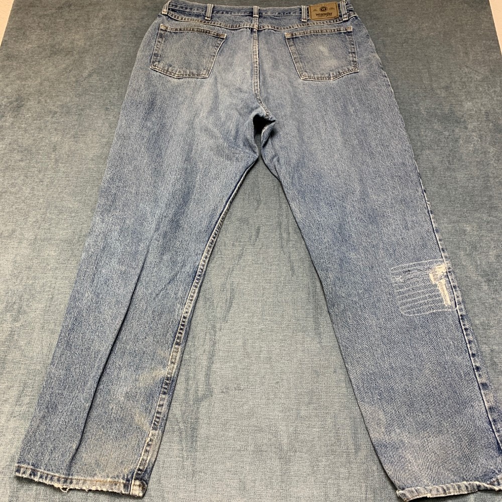 Wrangler Five Star Premium Relaxed Fit Jeans Mens 38x34 Blue Cotton Non Stretch